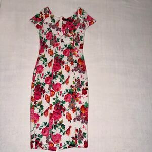 Lucky Leaves L Floral Bodycon Dress
